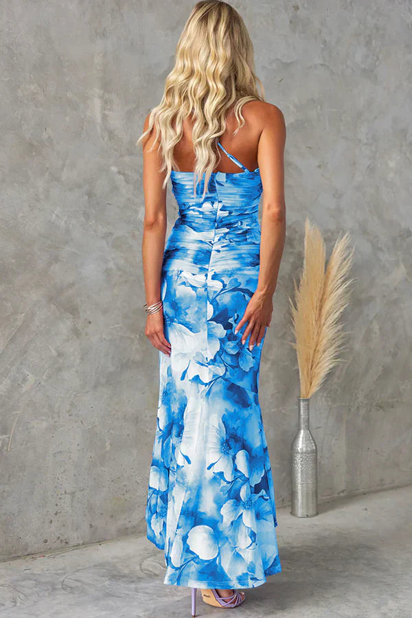 Laura | Robe Longue Asymétrique à Imprimé Floral